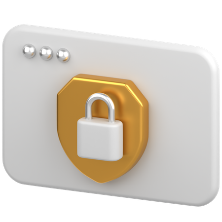 Browser With Shield  3D Icon