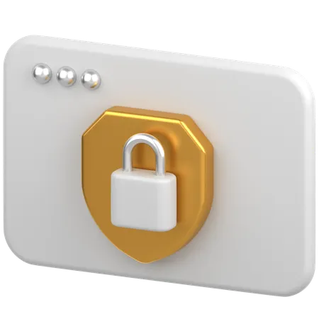 Browser With Shield  3D Icon