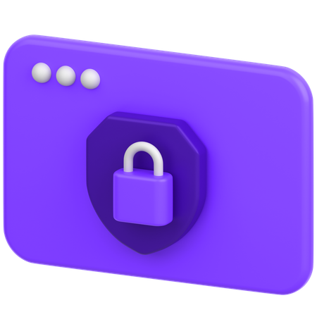 Browser With Shield  3D Icon