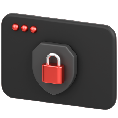 Browser With Shield  3D Icon