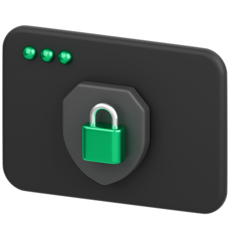 Browser With Shield  3D Icon