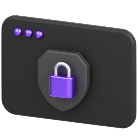 Browser With Shield  3D Icon