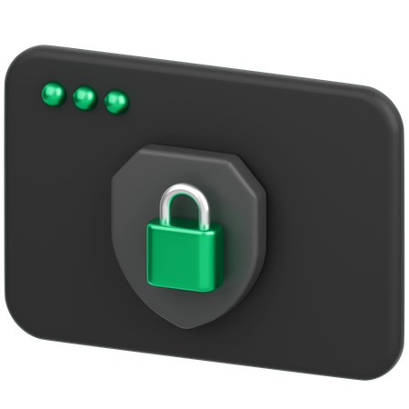 Browser With Shield  3D Icon