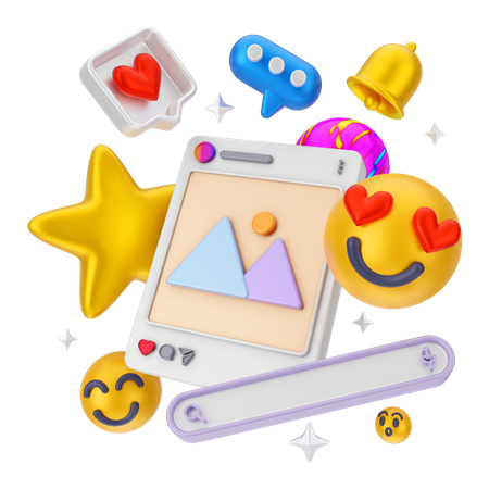 Browsing Social media review  3D Icon