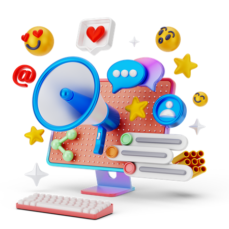Browsing Social Media Review  3D Icon