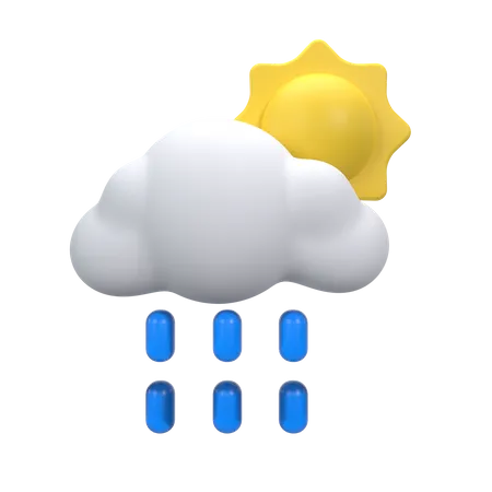 Il pleut en journée  3D Icon
