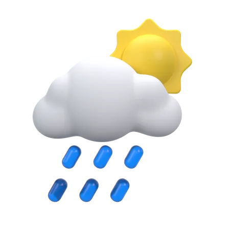 Il pleut en journée  3D Icon