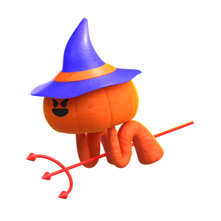 Bruja calabaza malvada  3D Icon