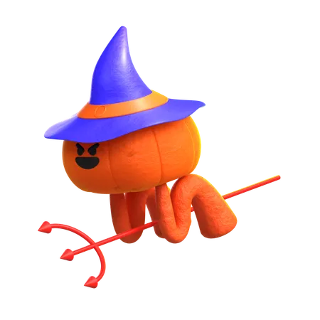 Bruja calabaza malvada  3D Icon