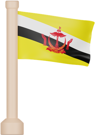 Brunei Darussalam Flag  3D Icon