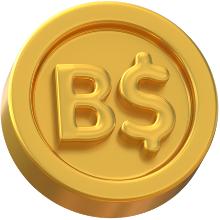 Brunei Dollar Coin  3D Icon