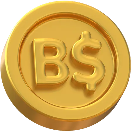 Brunei Dollar Coin  3D Icon
