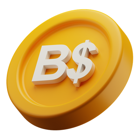 Brunei Dollar Gold Coin  3D Icon