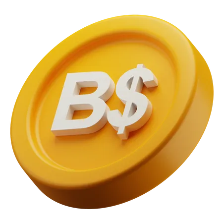 Brunei Dollar Gold Coin  3D Icon
