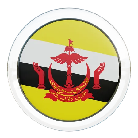 Brunei Flag Glass  3D Illustration