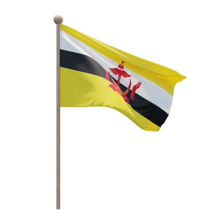 Brunei Flagpole  3D Icon