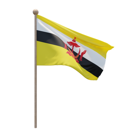 Brunei Flagpole  3D Icon