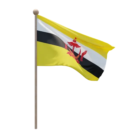 Brunei Flagpole  3D Icon
