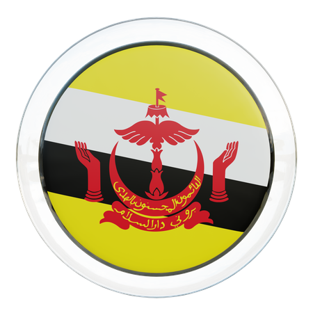 Brunei Round Flag  3D Icon