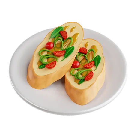 Bruschetta  3D Icon