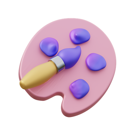 Brush and Color Palette  3D Icon