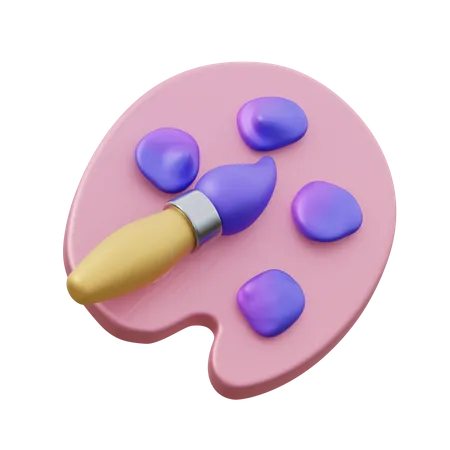 Brush and Color Palette  3D Icon