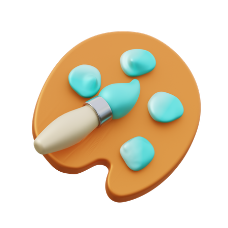Brush and Color Palette  3D Icon