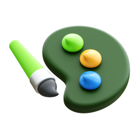 Brush And Palette  3D Icon