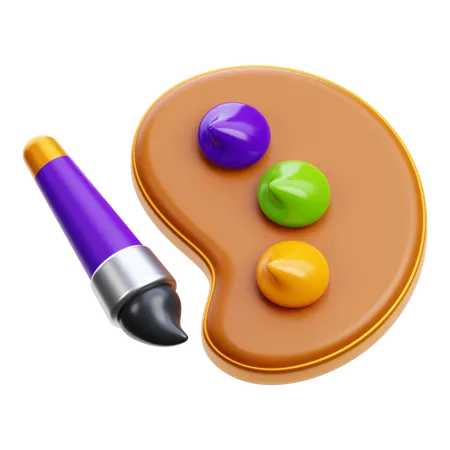 Brush and palette  3D Icon