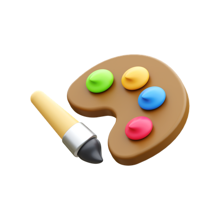 Brush And Palette  3D Icon