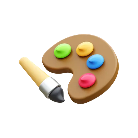 Brush And Palette  3D Icon