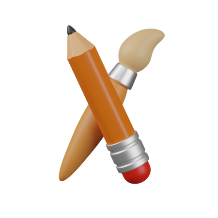Brush and pen  3D Icon