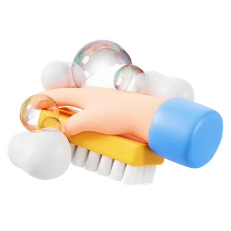 Brushing Hand  3D Icon