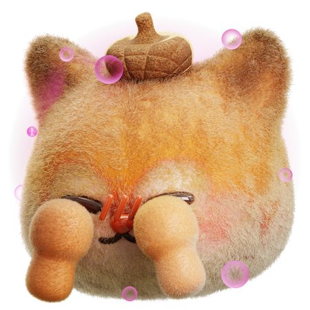 Brushing Squirrel  3D Icon