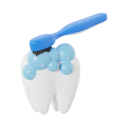 Brushing Tooth  3D Icon