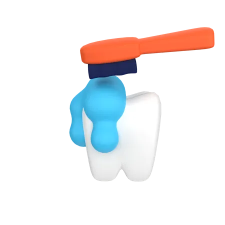 Brushing Tooth  3D Icon