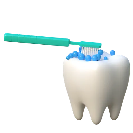 Brushing Tooth Icon Dental Care 3 D Illustration 3D Icon