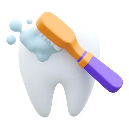 Brushing Tooth  3D Icon