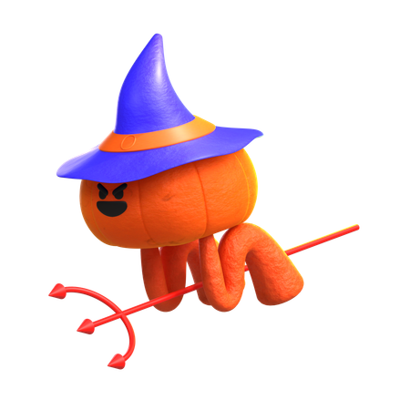 Bruxa abóbora malvada  3D Icon