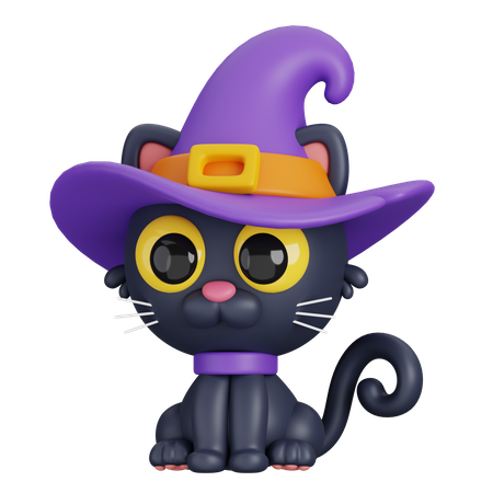 Gato bruxa  3D Icon