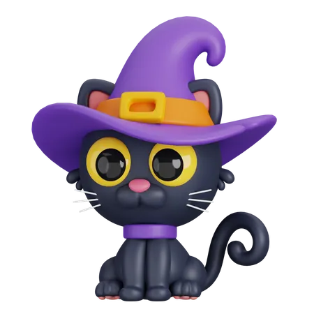 Gato bruxa  3D Icon