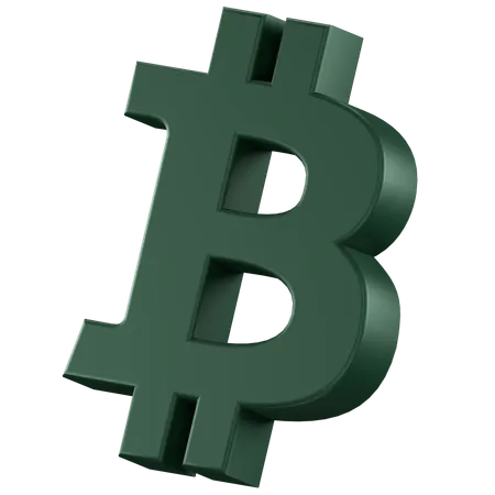 3 D Icon Of A Green BTC Sign 3D Icon