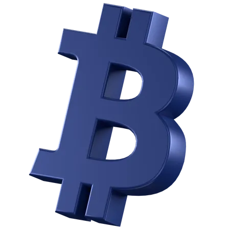 3 D Icon Of A Blue BTC Sign 3D Icon