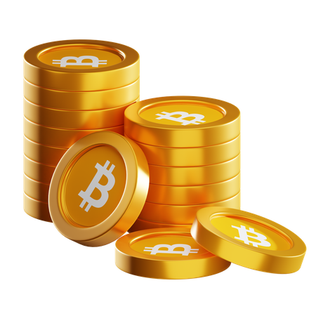 Btc Coin Stacks  3D Icon