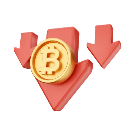 Btc Decrease  3D Icon