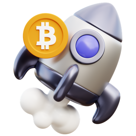 Foguete btc  3D Icon