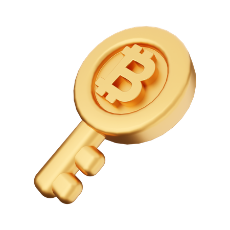 Btc Key  3D Icon