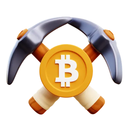 Minería btc  3D Icon