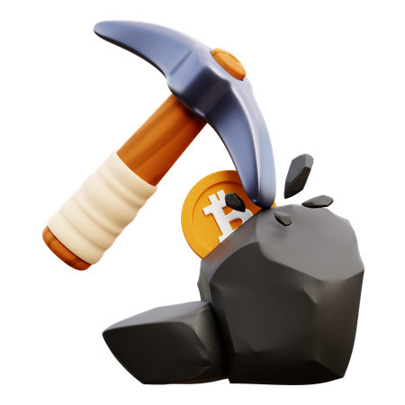 BTC Mining block  3D Icon