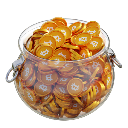 Olla de vidrio transparente btc  3D Icon